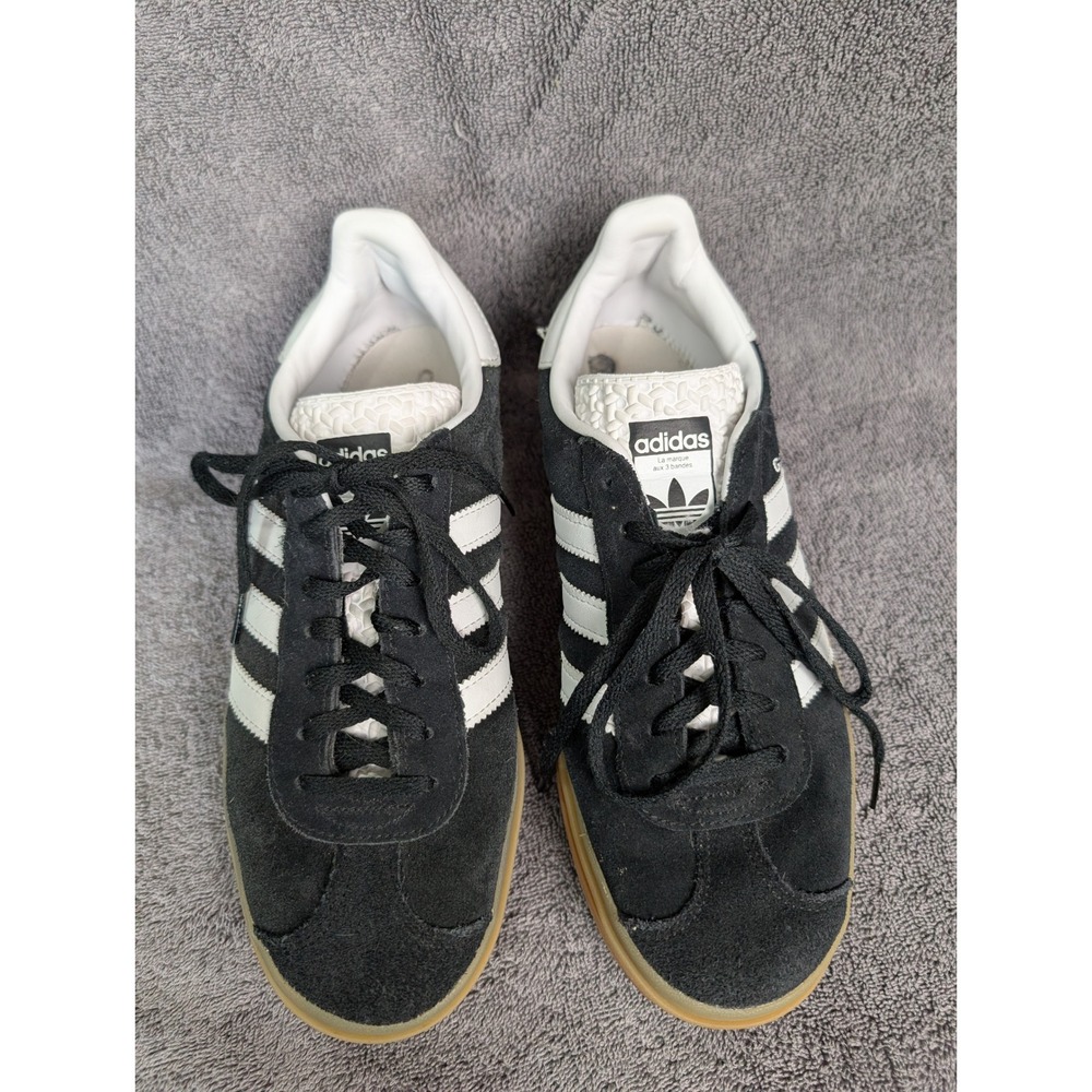 Adidas Gazelle Bold Core Black White Gum Platform Sneakers IE0876 Womens 9.5